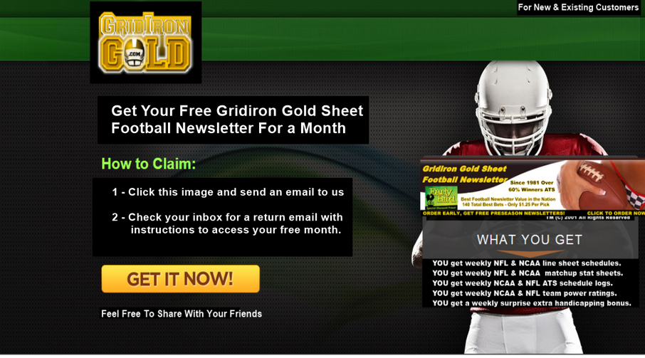 Free Gold Sheet Football Newsletter